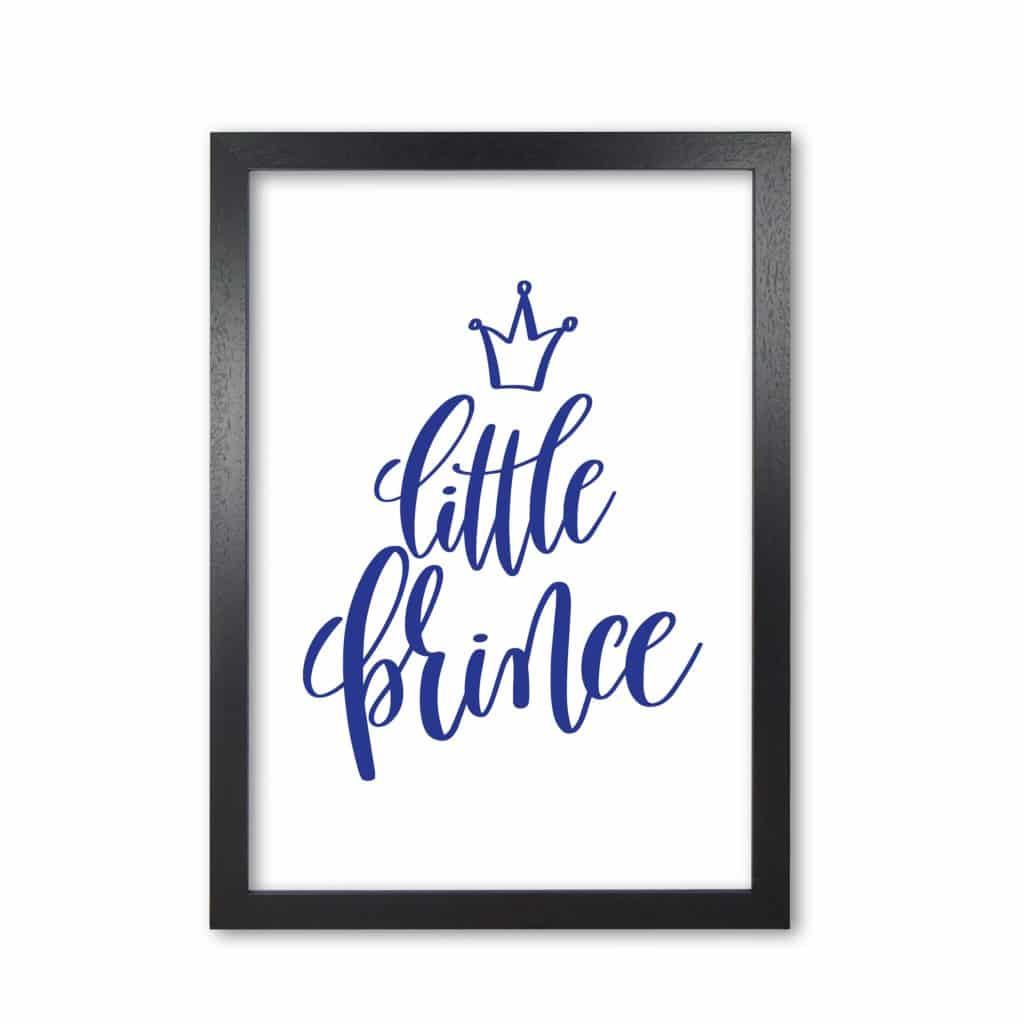 Little prince navy modern fine art print, framed childrens nursey wall art poster