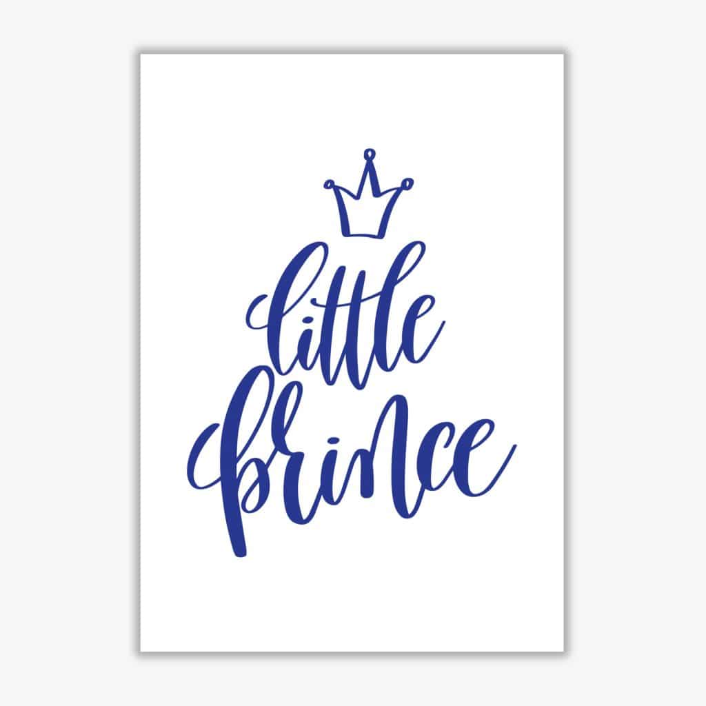 Little prince navy modern fine art print, framed childrens nursey wall art poster