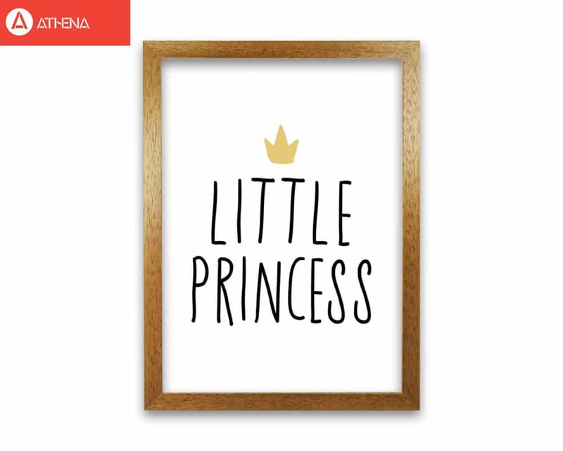 Little princess black and gold modern fine art print, framed childrens nursey wall art poster