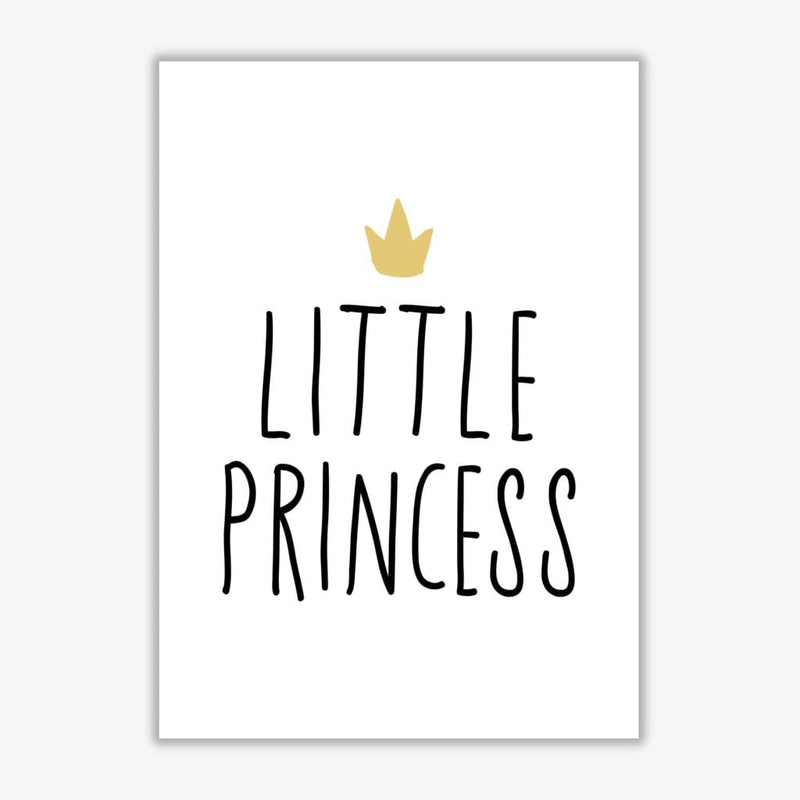 Little princess black and gold modern fine art print, framed childrens nursey wall art poster