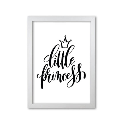 Little princess black modern fine art print, framed childrens nursey wall art poster