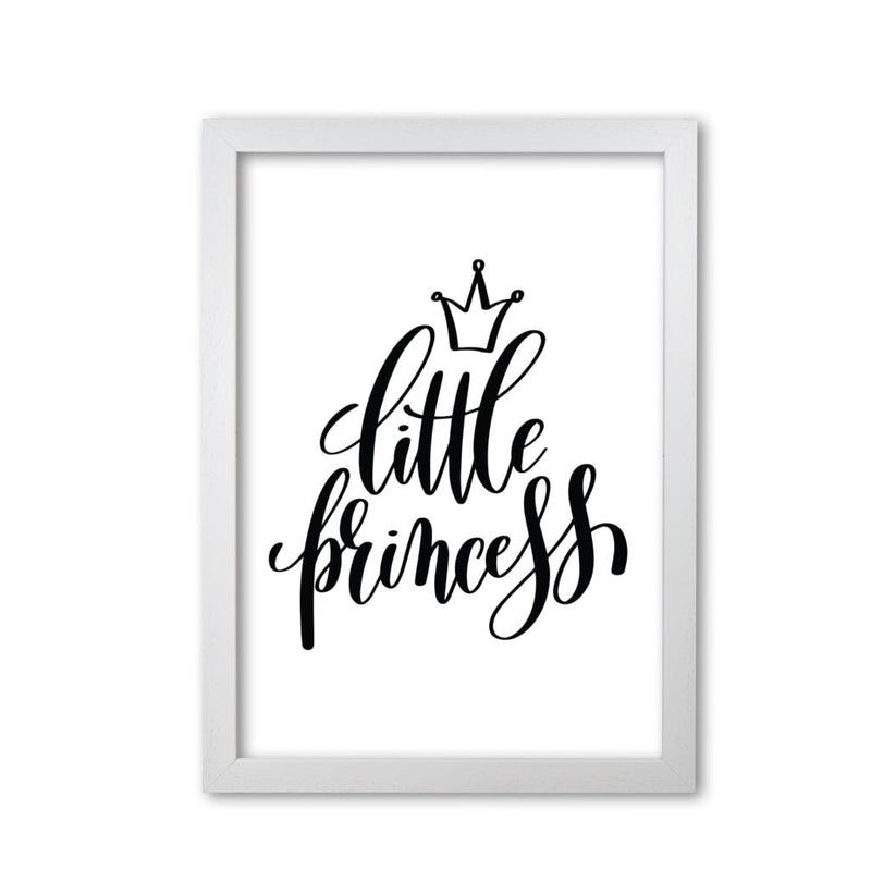 Little princess black modern fine art print, framed childrens nursey wall art poster