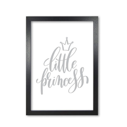 Little princess grey modern fine art print, framed childrens nursey wall art poster