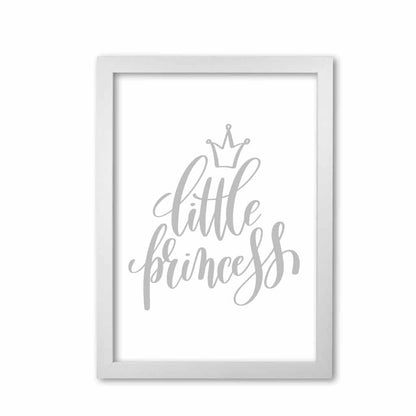 Little princess grey modern fine art print, framed childrens nursey wall art poster