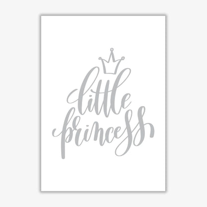 Little princess grey modern fine art print, framed childrens nursey wall art poster