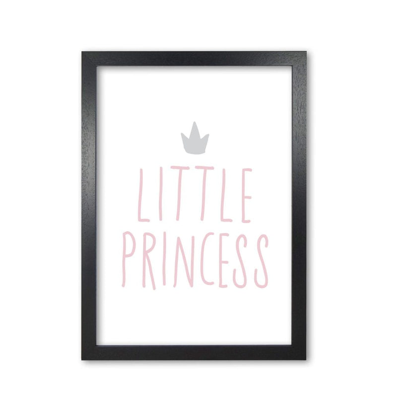 Little princess pink and grey modern fine art print, framed childrens nursey wall art poster