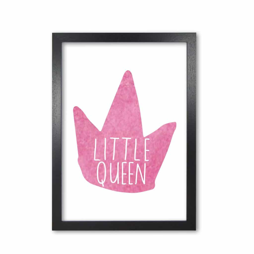 Little queen pink crown watercolour modern fine art print