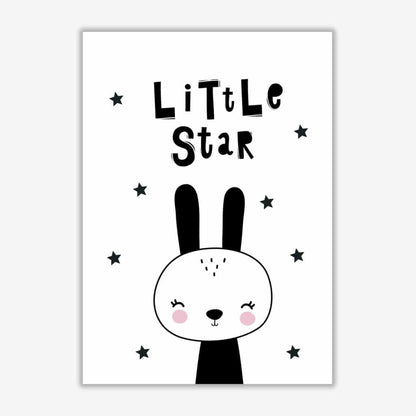 Little star bunny modern fine art print, framed childrens nursey wall art poster