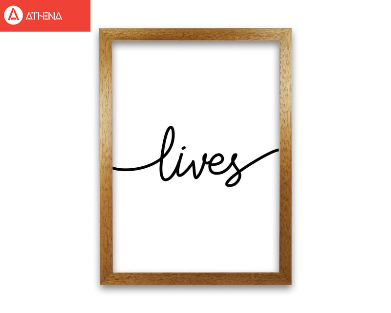 Lives modern fine art print, framed typography wall art