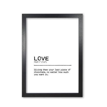 Love chocolate definition quote fine art print by orara studio