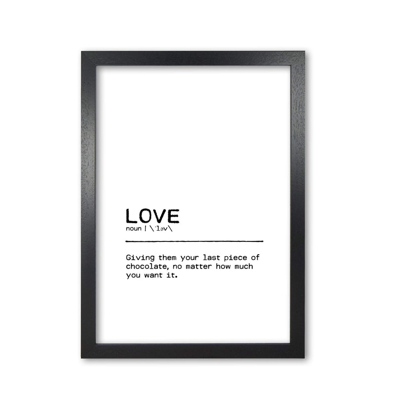 Love chocolate definition quote fine art print by orara studio