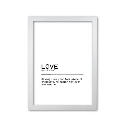 Love chocolate definition quote fine art print by orara studio