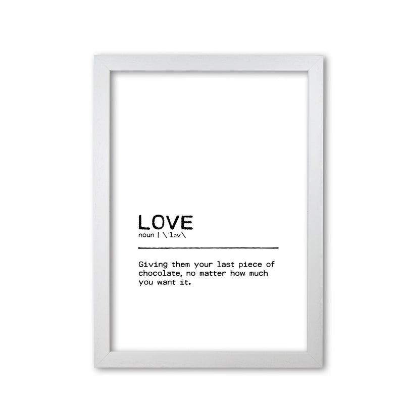 Love chocolate definition quote fine art print by orara studio