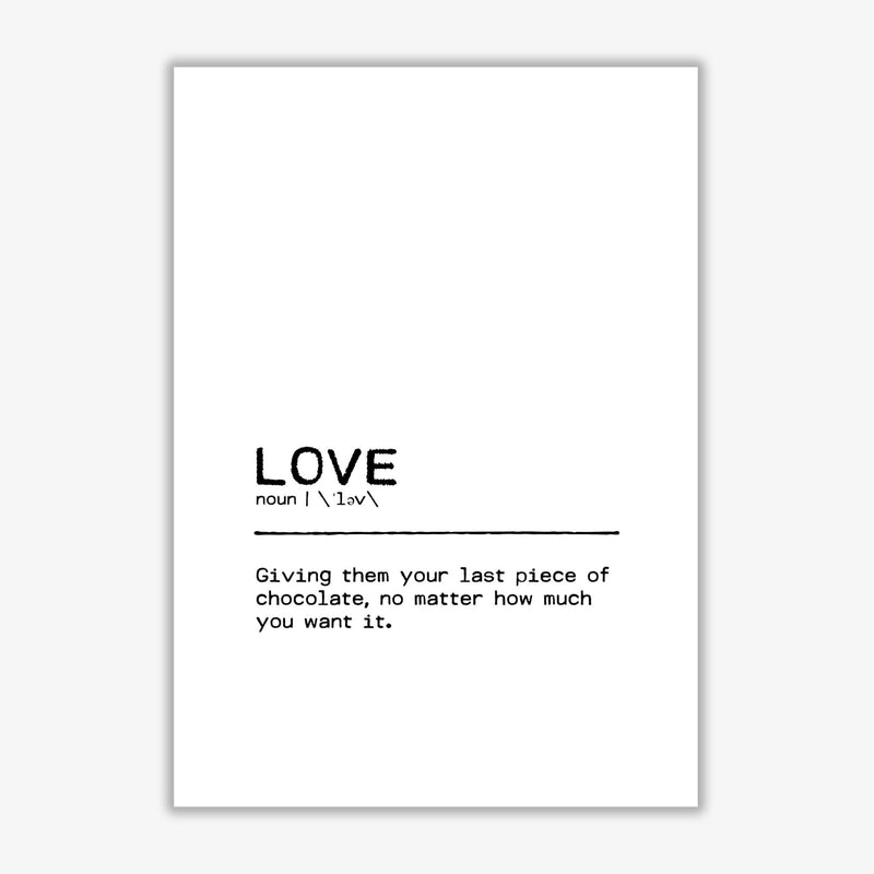 Love chocolate definition quote fine art print by orara studio