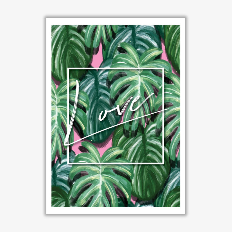 Love green leaves modern fine art print, framed botanical &