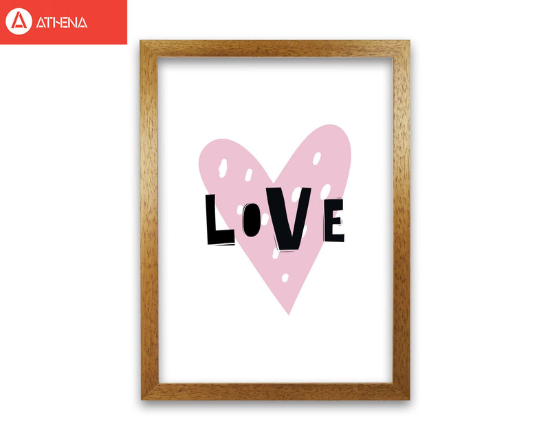 Love heart scandi modern fine art print, framed typography wall art