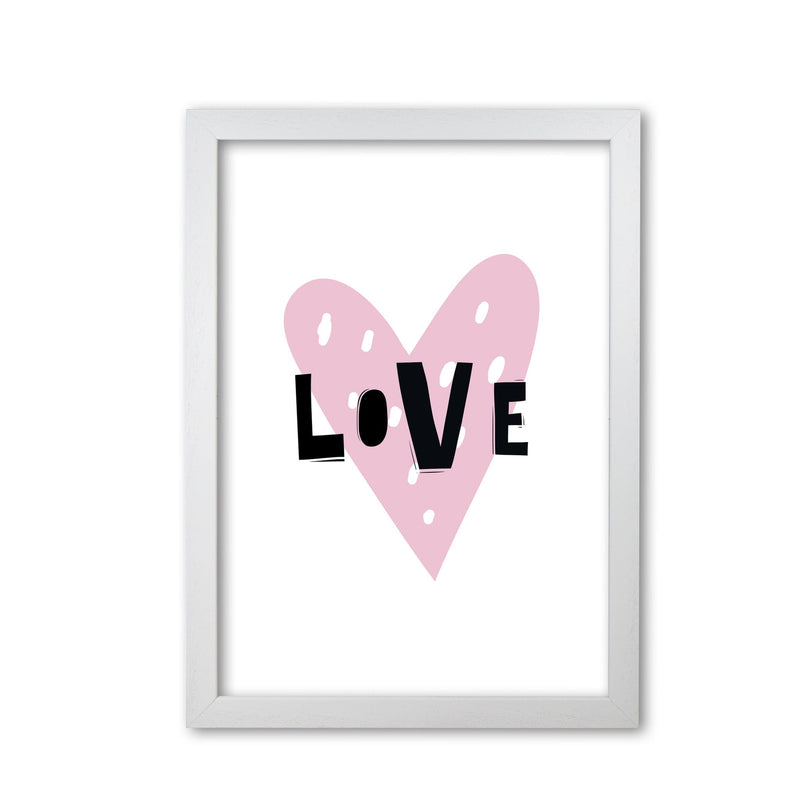 Love heart scandi modern fine art print, framed typography wall art
