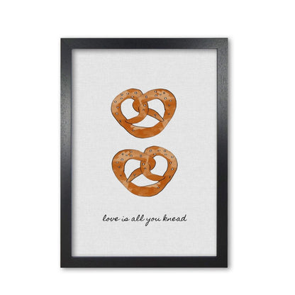 Love is all you knead fine art print by orara studio, framed kitchen wall art