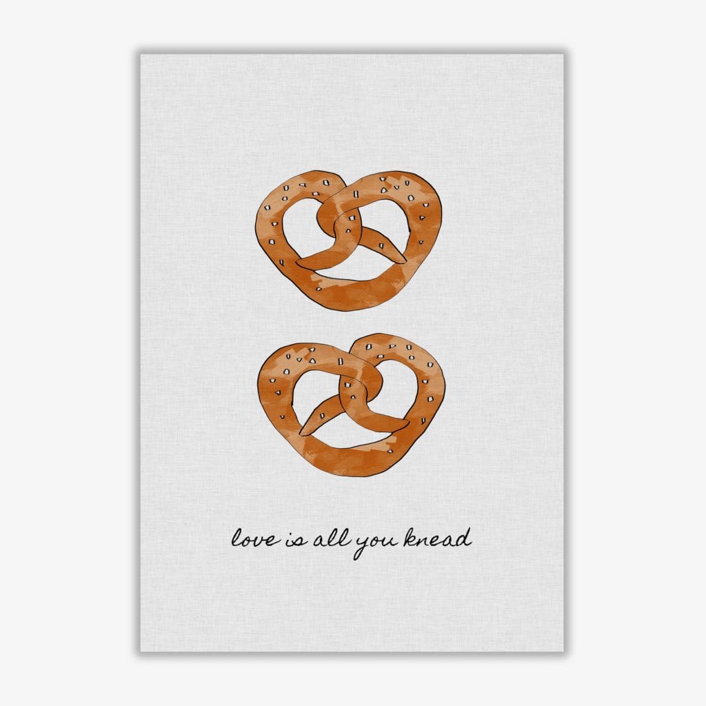 Love is all you knead fine art print by orara studio, framed kitchen wall art