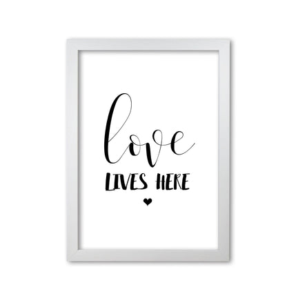 Love lives here modern fine art print, framed typography wall art