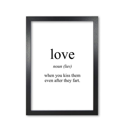 Love modern fine art print, framed typography wall art
