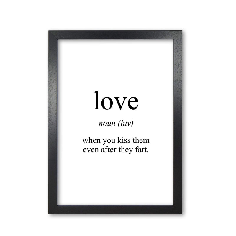 Love modern fine art print, framed typography wall art