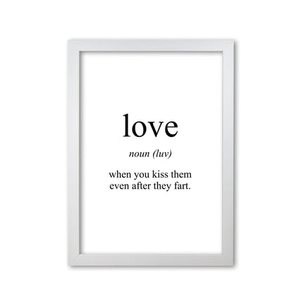 Love modern fine art print, framed typography wall art