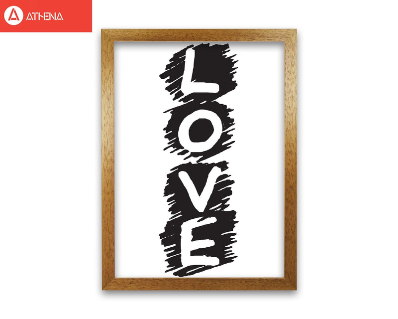 Love modern fine art print, framed typography wall art