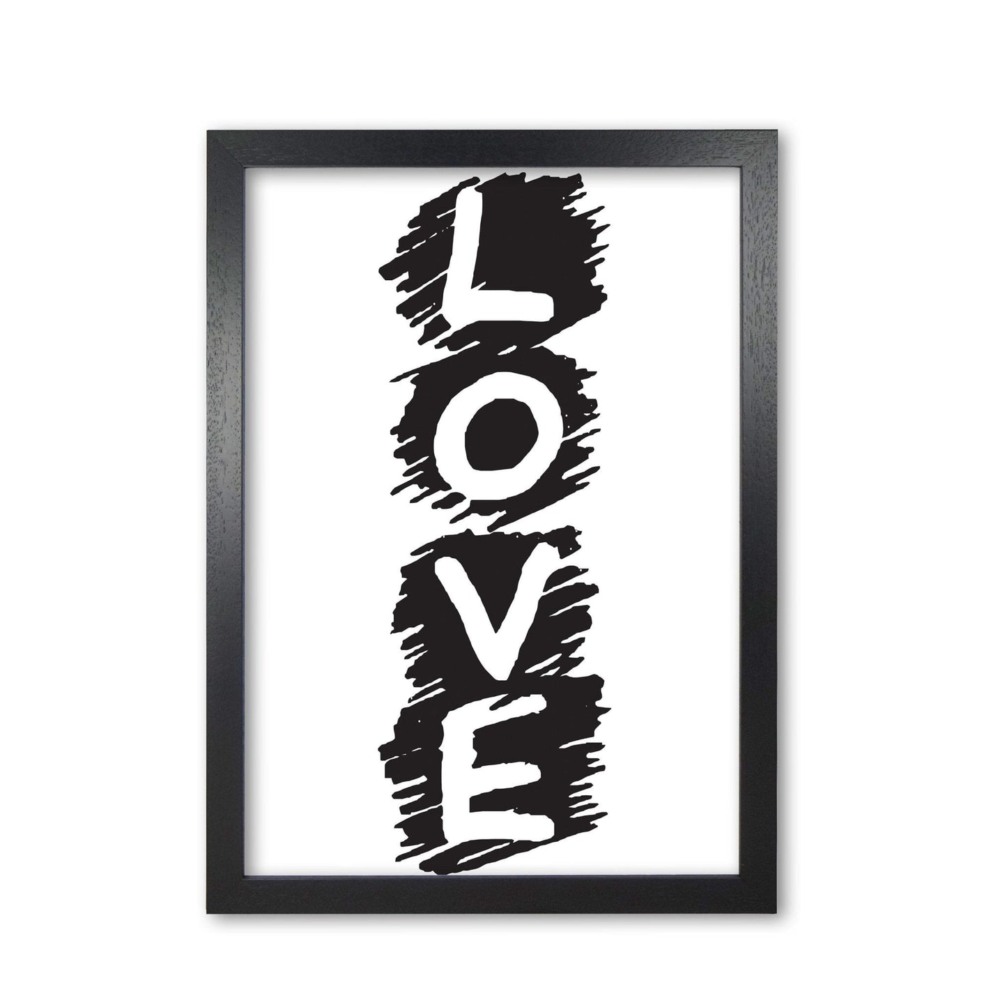 Love modern fine art print, framed typography wall art