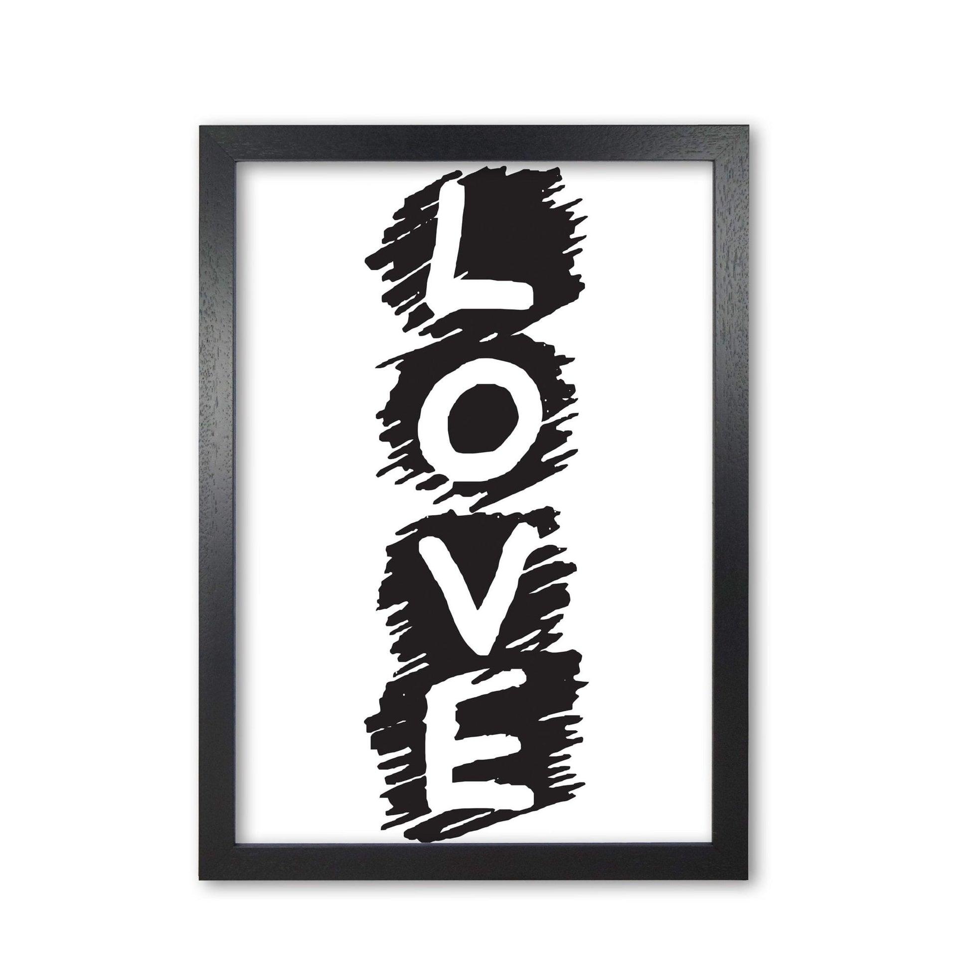 Love modern fine art print, framed typography wall art