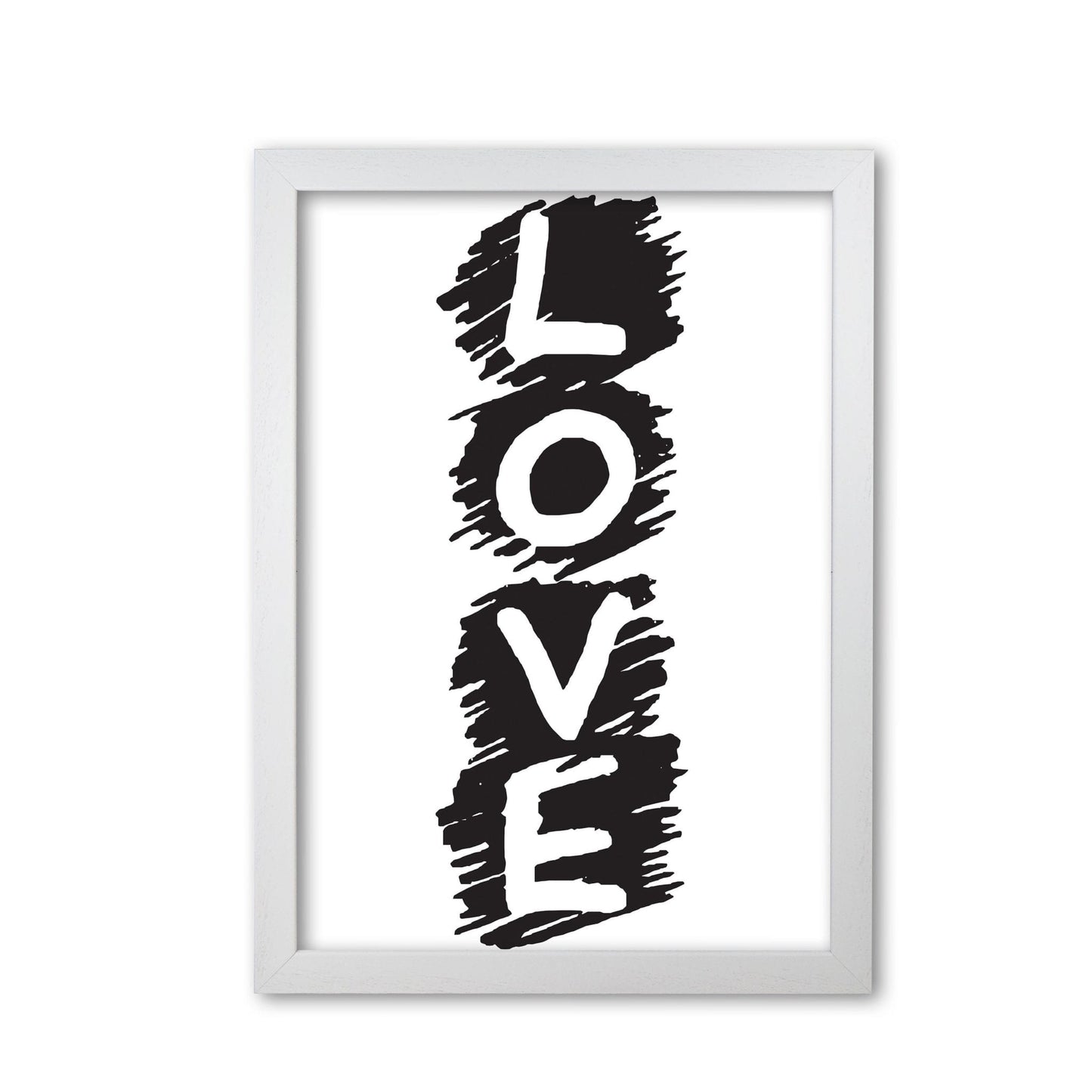 Love modern fine art print, framed typography wall art