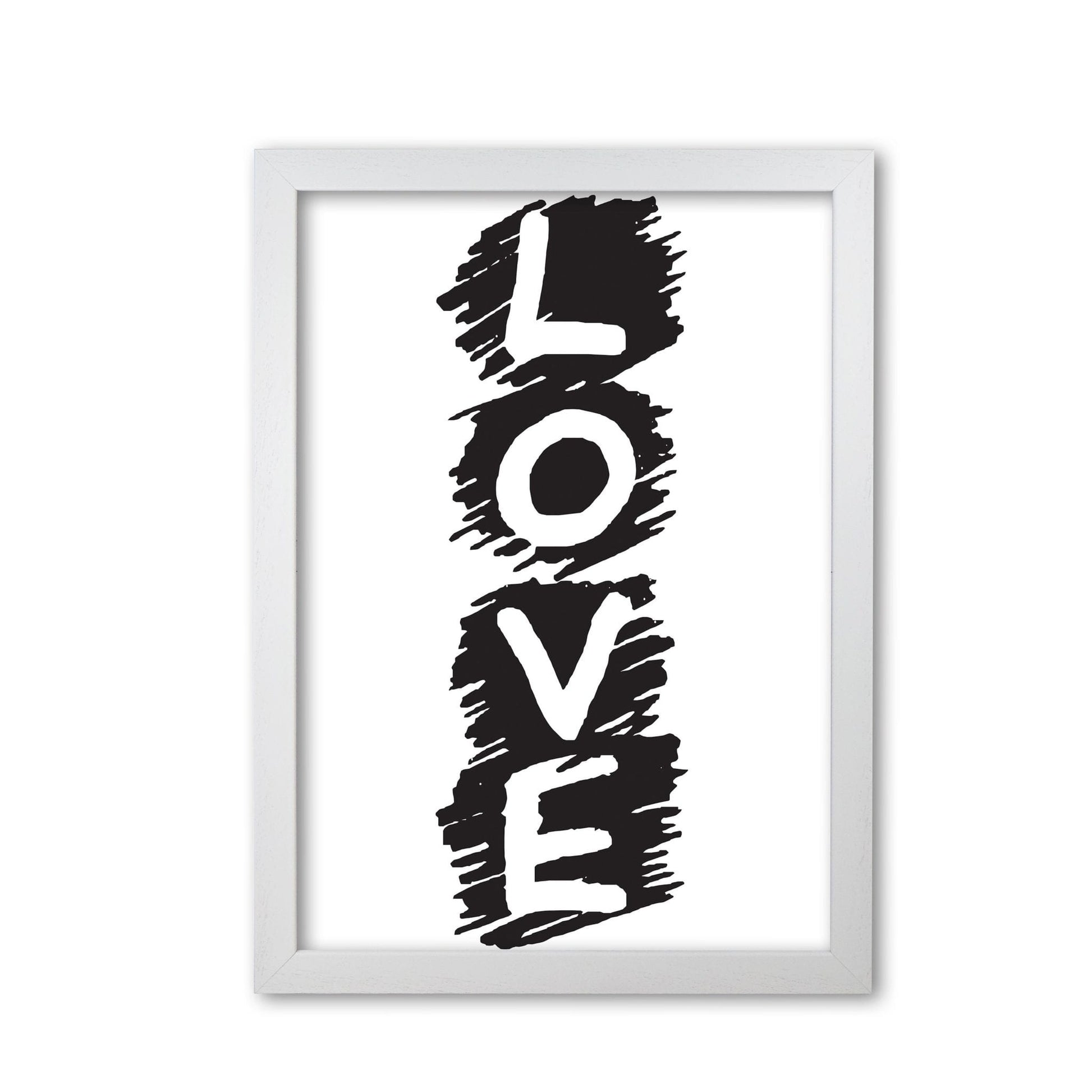 Love modern fine art print, framed typography wall art