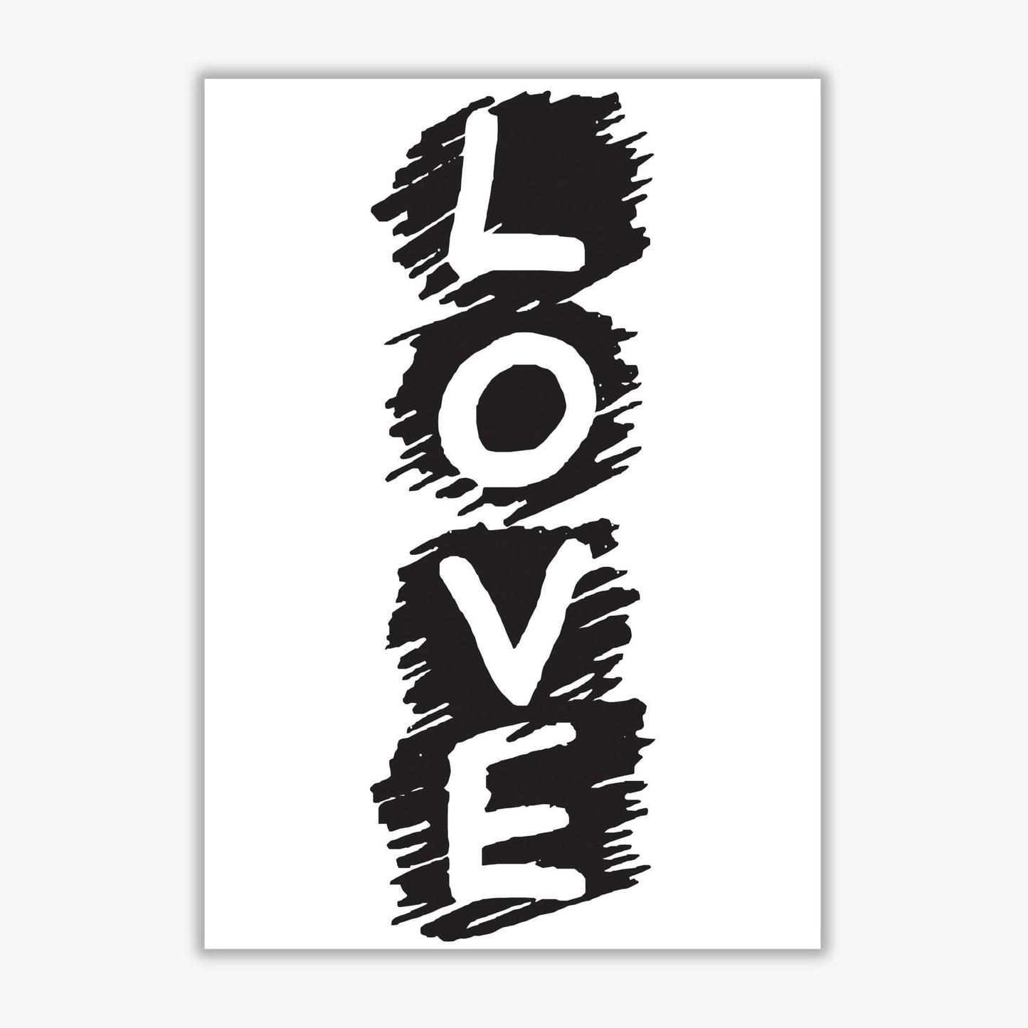 Love modern fine art print, framed typography wall art