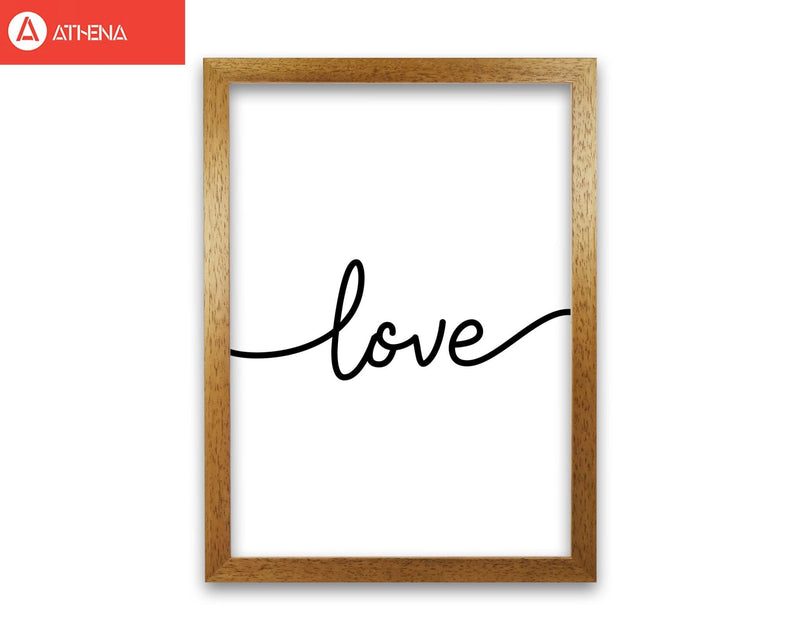 Love modern fine art print, framed typography wall art