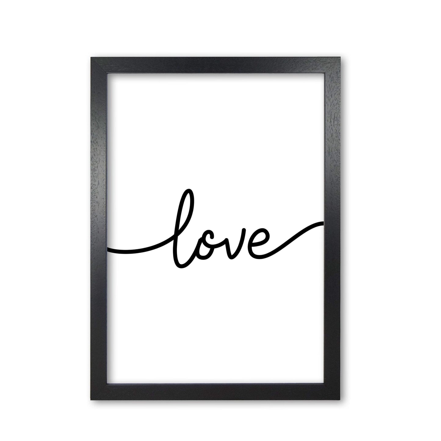 Love modern fine art print, framed typography wall art