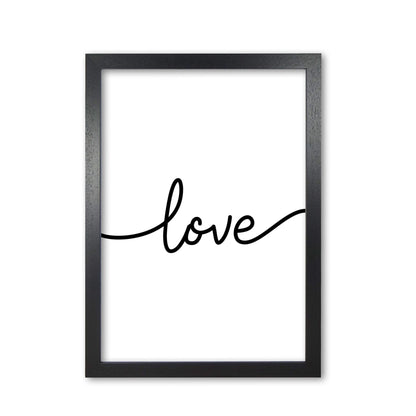 Love modern fine art print, framed typography wall art