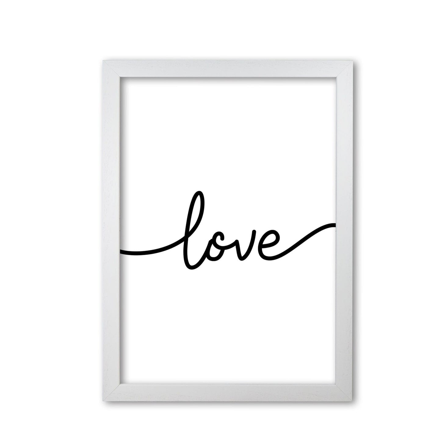 Love modern fine art print, framed typography wall art