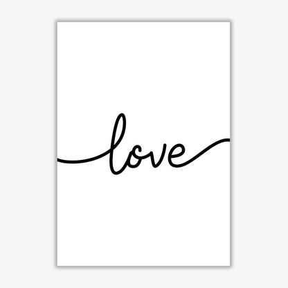 Love modern fine art print, framed typography wall art