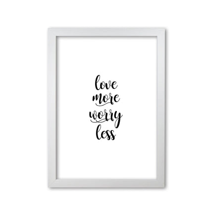 Love more worry less typography fine art print by orara studio