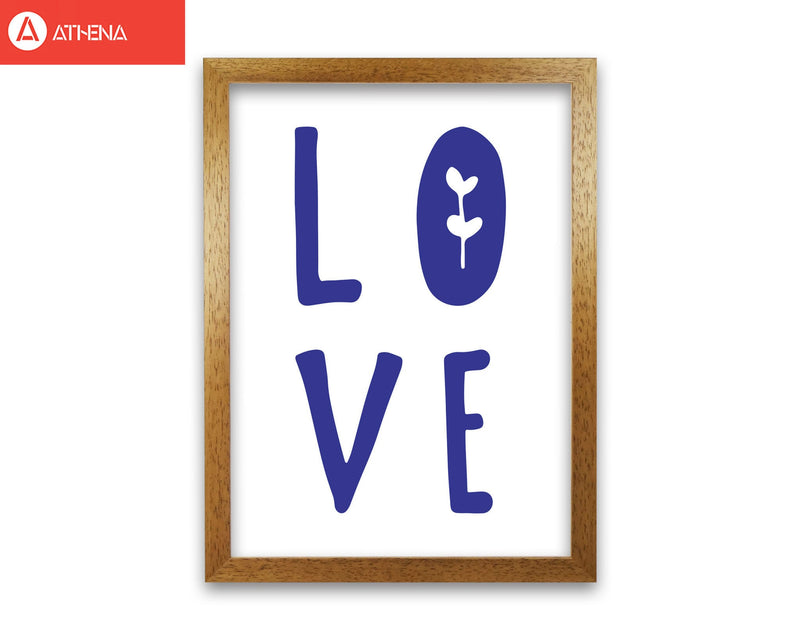 Love navy modern fine art print, framed typography wall art