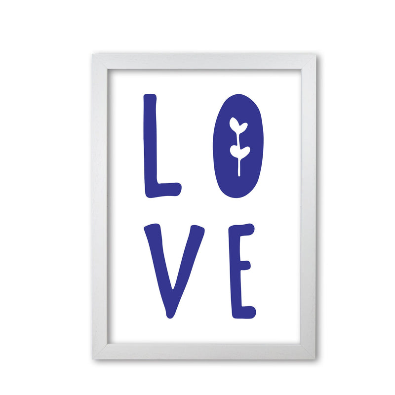 Love navy modern fine art print, framed typography wall art