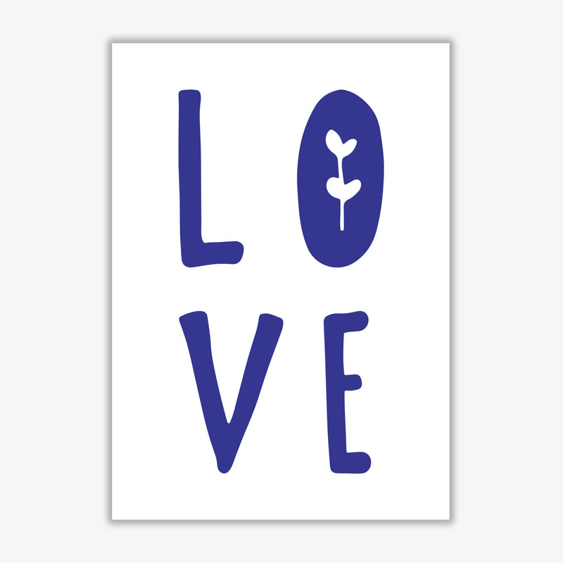 Love navy modern fine art print, framed typography wall art