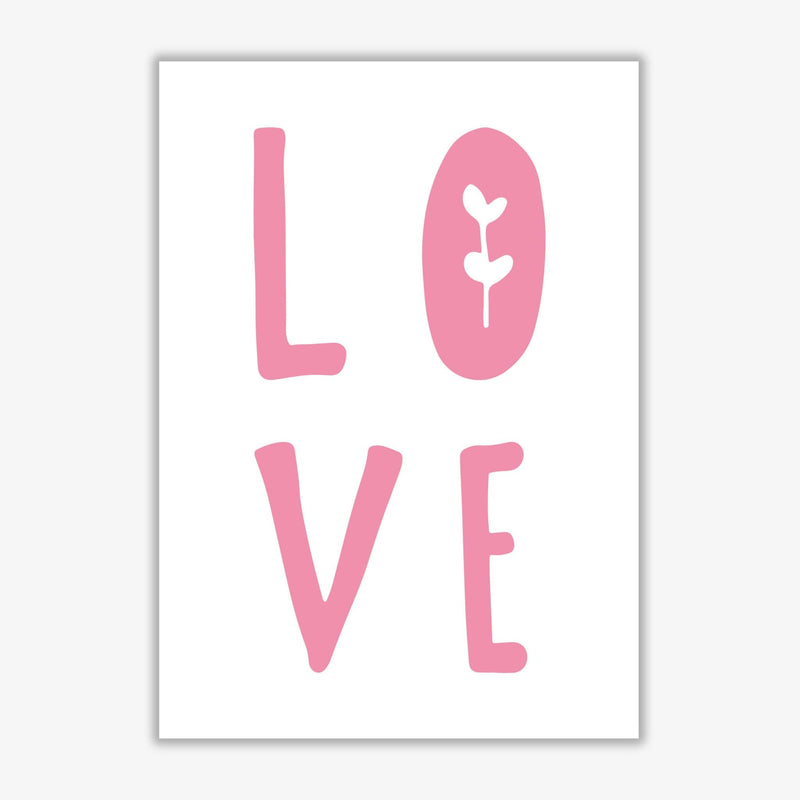 Love pink modern fine art print, framed typography wall art