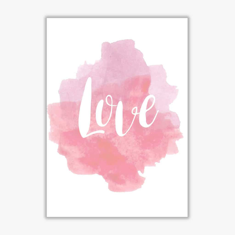 Love pink watercolour modern fine art print