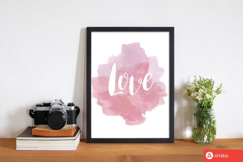 Love pink watercolour modern fine art print