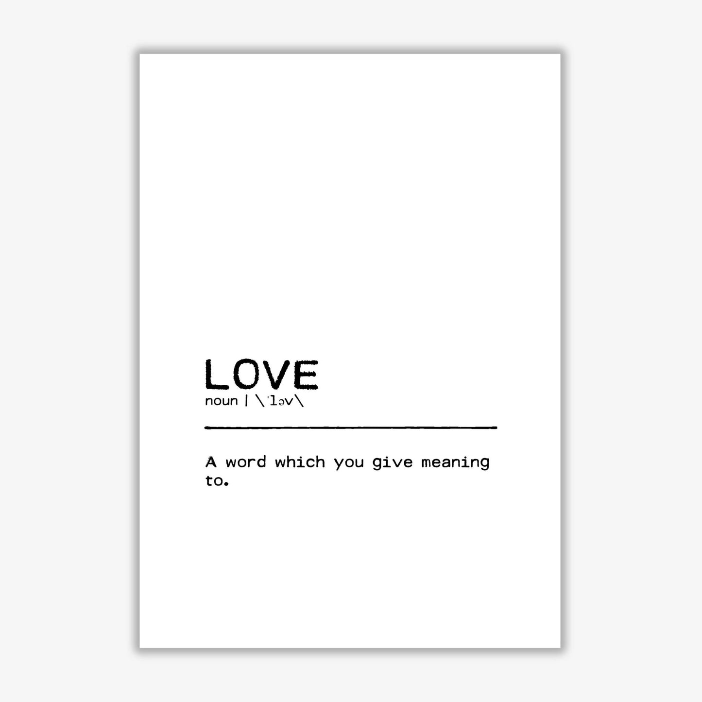 Love you definition quote fine art print by orara studio