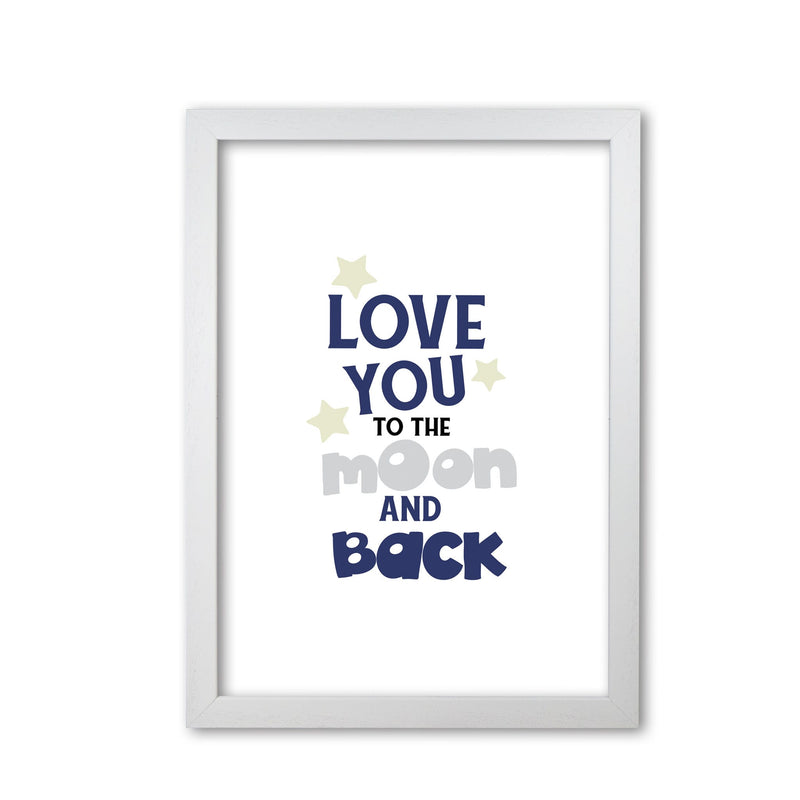Love you to the moon and back modern fine art print, framed typography wall art