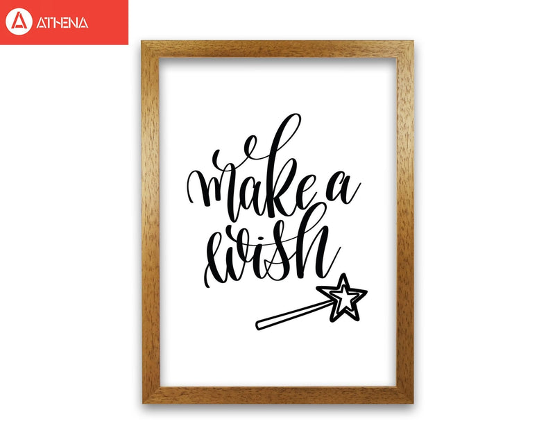 Make a wish black modern fine art print, framed typography wall art