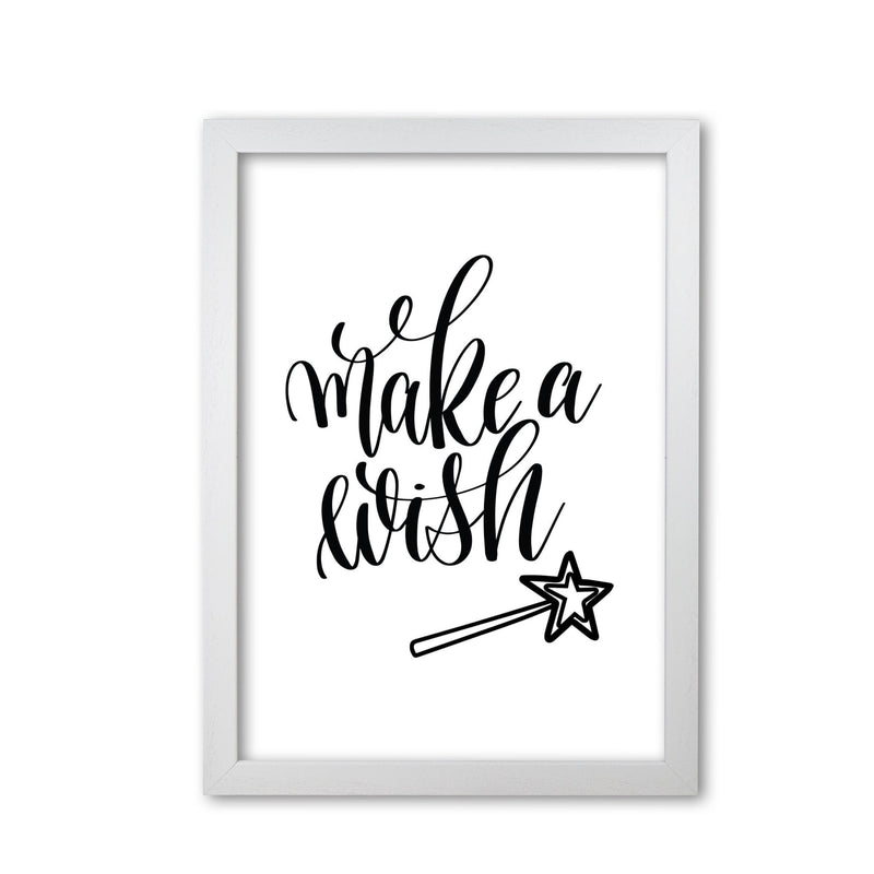 Make a wish black modern fine art print, framed typography wall art