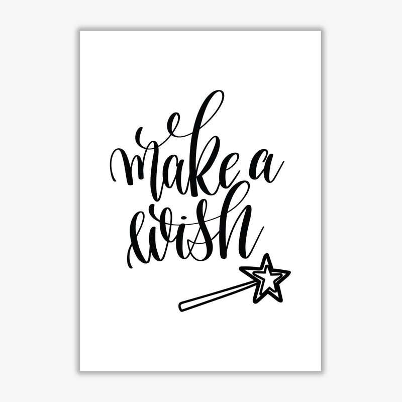 Make a wish black modern fine art print, framed typography wall art